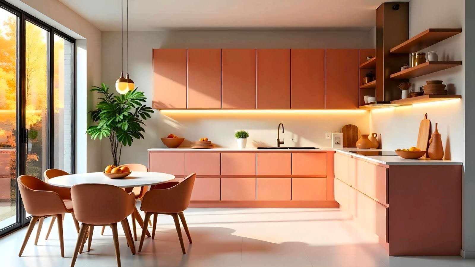 14. Rose Gold Kitchen Colour Design