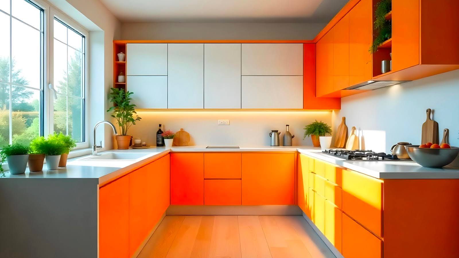 6. Orange and White Colour Design