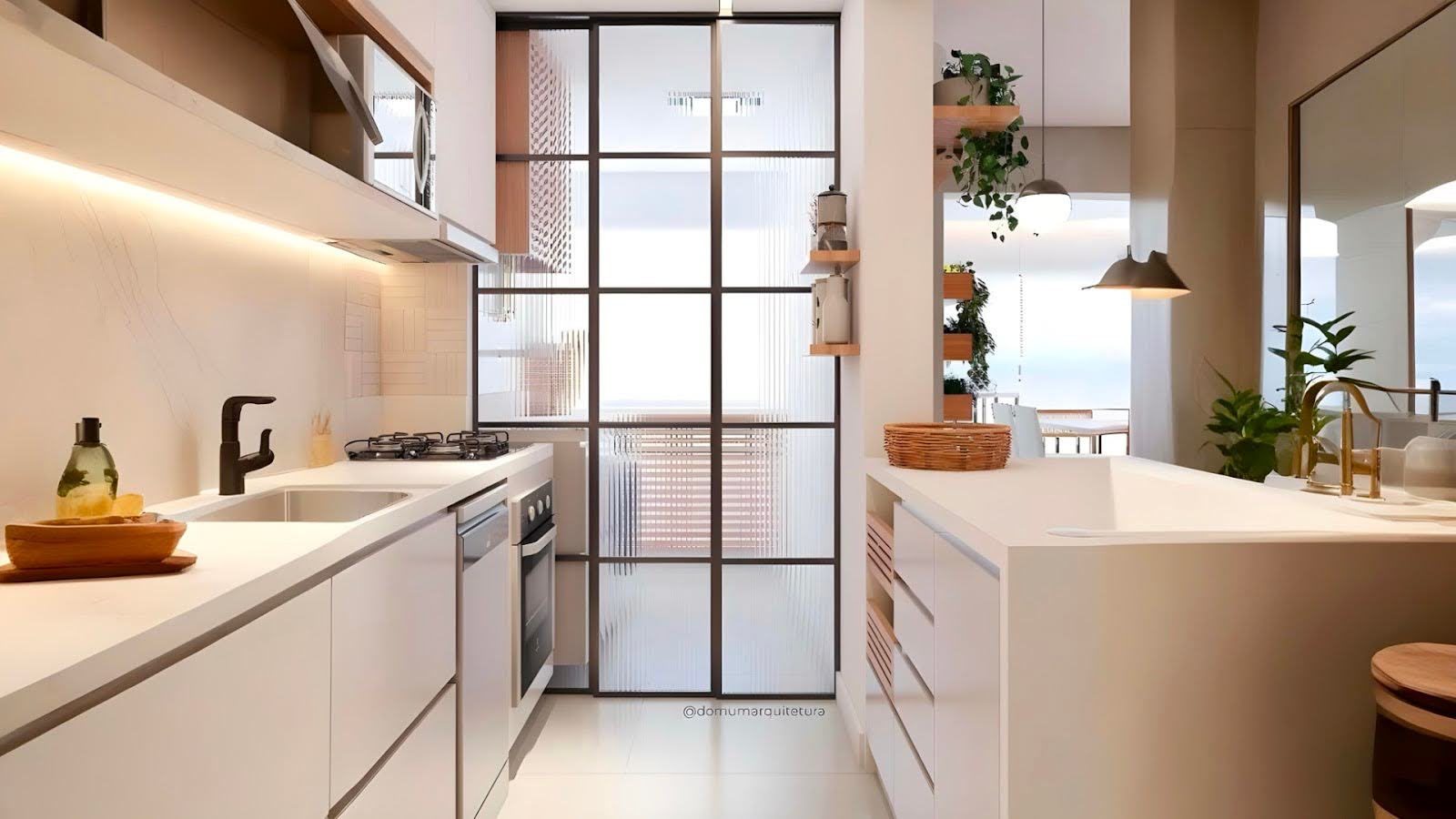 Fluted Glass Kitchen Doors: Modern Sophistication