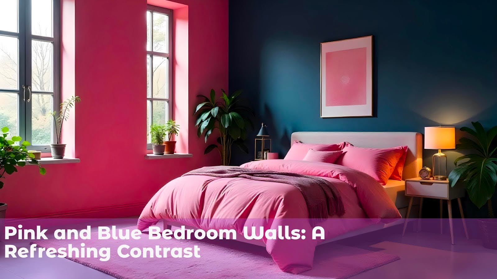 5. Pink and Blue Bedroom Walls: A Refreshing Contrast