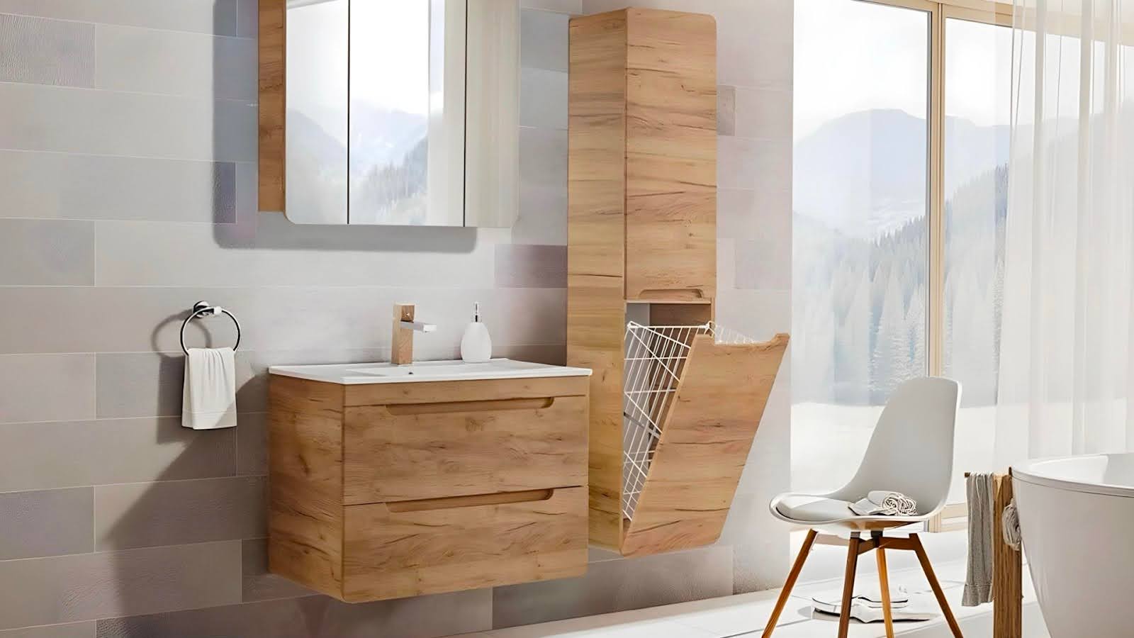 Wash Basin with Storage Cabinets