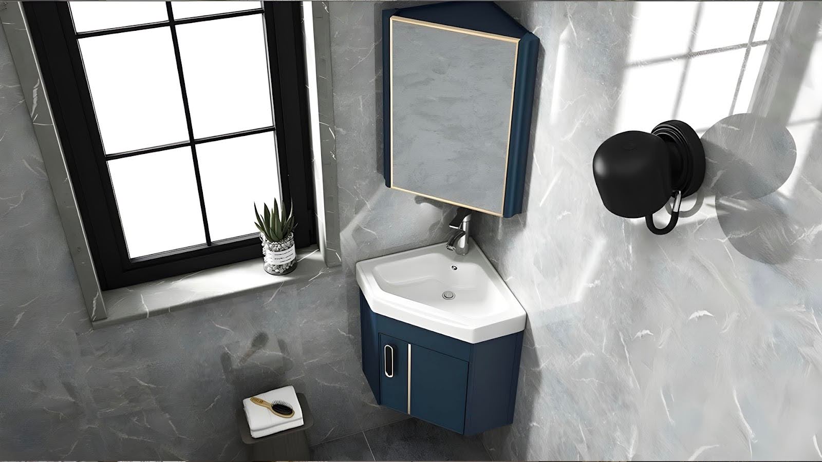 Compact Corner Wash Basin