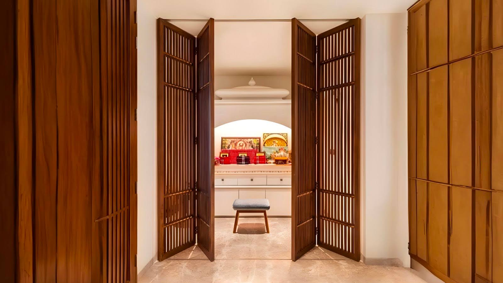 Pooja Corner with Sliding Doors