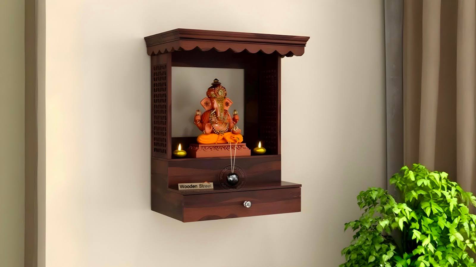 Compact Wooden Pooja Units