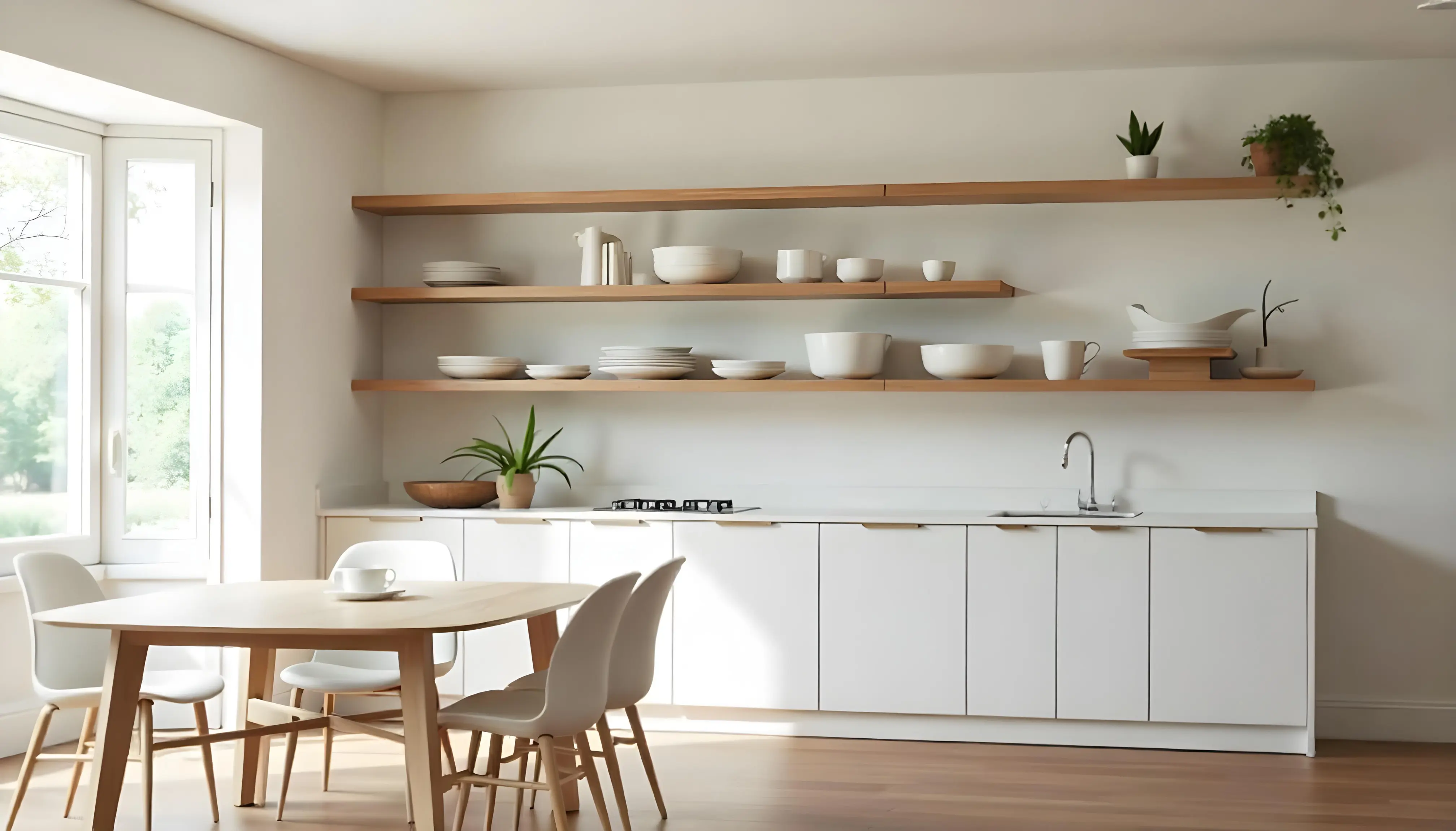 Floating Crockery Shelves