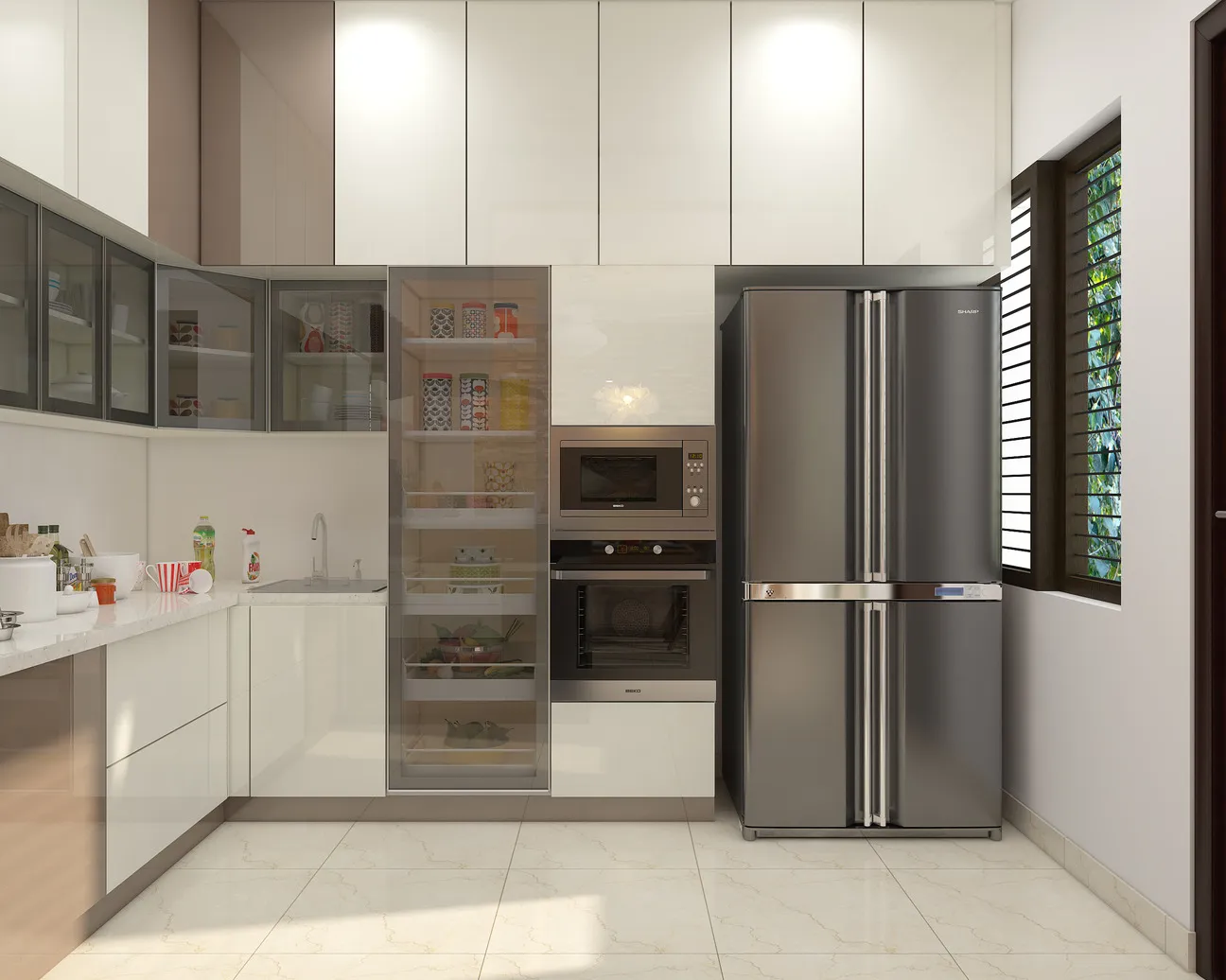 L-Shaped Kitchen Interior